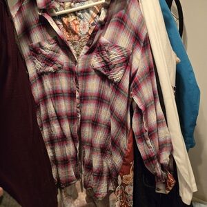 Colorful Plaid Button-Up Shirt